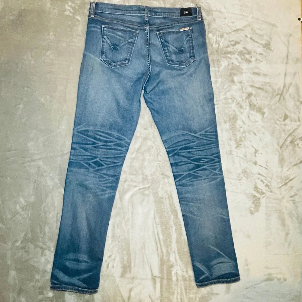 Hudson Riley Easy Slim Boyfriend Jeans Size 29 Light Wash Whiskered Denim